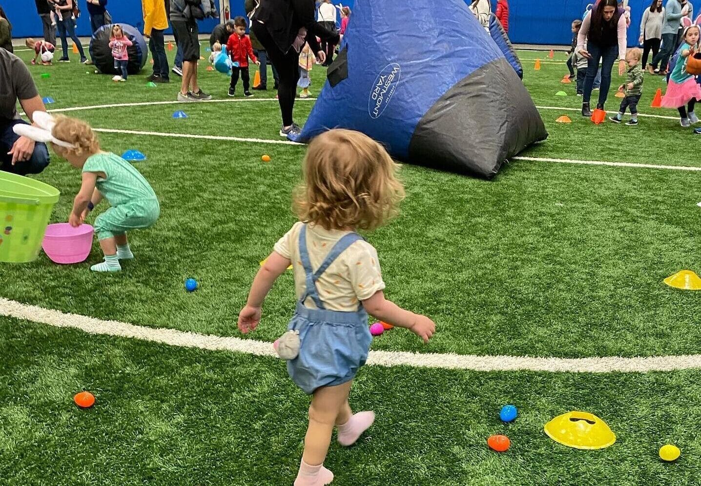 Easter Egg Hunt on indoor turf fields at Milwaukee Yard Oak Creek WI