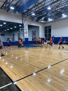 Adult basketball league game on indoor courts at Milwaukee Yard in Oak Creek WI