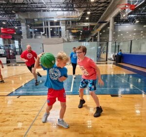Youth basketball skills training for ages 6 to 12 on indoor courts at Milwaukee Yard in Oak Creek WI
