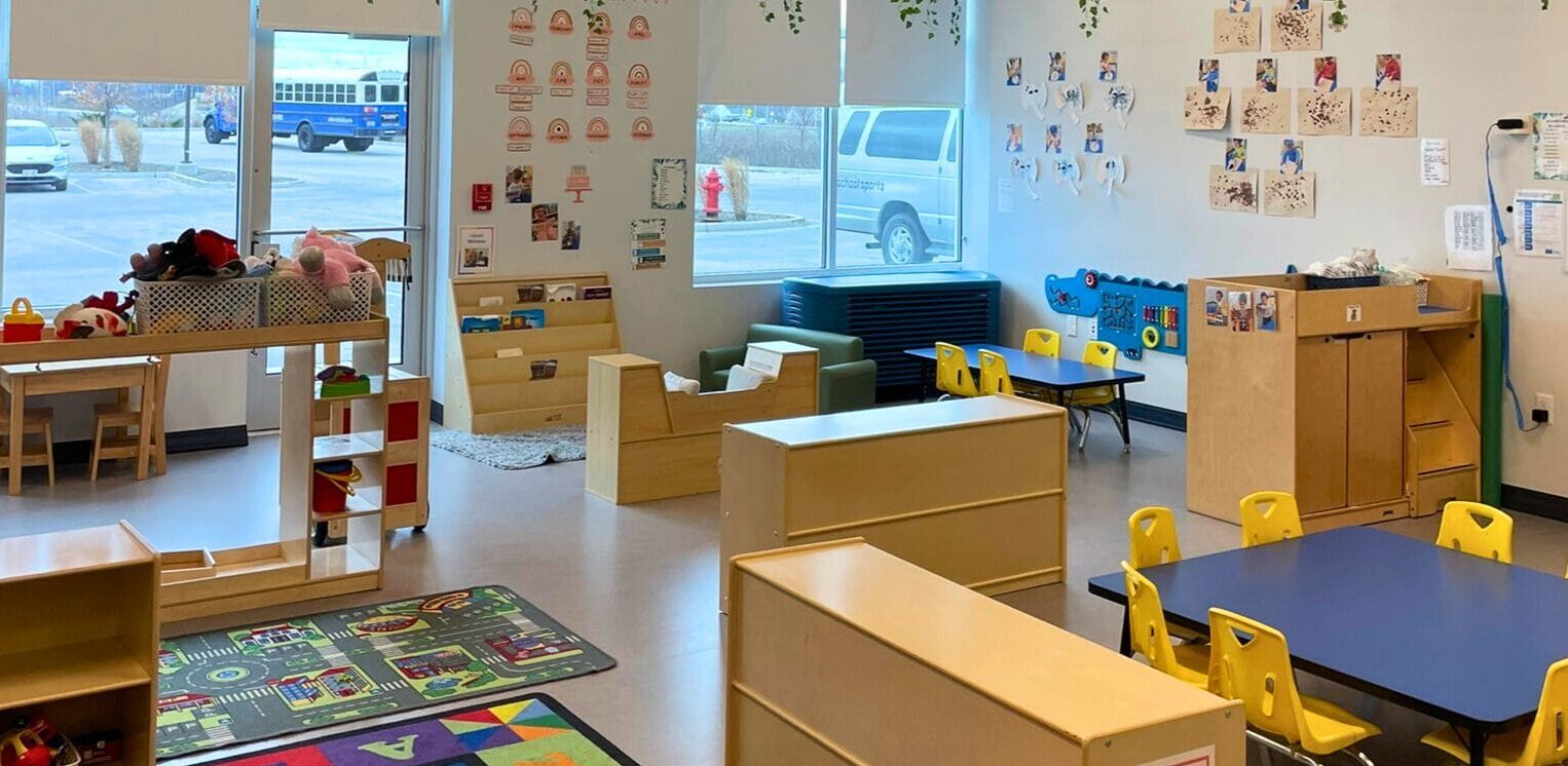Active Childcare classroom with 9 learning areas including science sensory play art and literacy at Milwaukee Yard Oak Creek WI