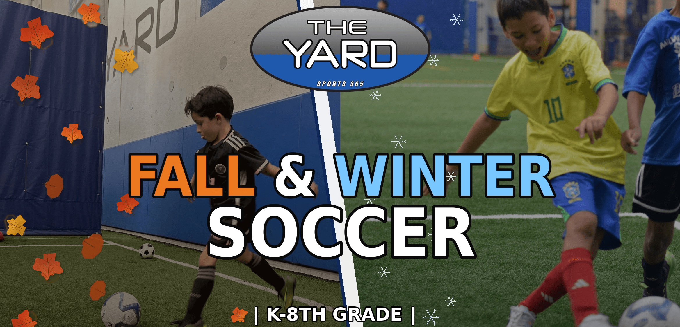 Youth Recreational soccer for Fall and winter at the yard.